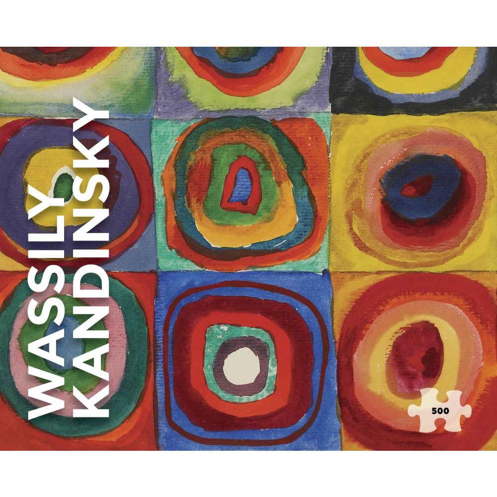 Kandinsky Rings 500-Piece Jigsaw Puzzle-Kandinsky-Squares with Concentric Rings | Vevoke